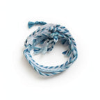 Blue, white and light blue hand-knotted cotton friendship bracelet set of 5 – product view