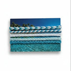Blue, white and light blue hand-knotted cotton friendship bracelet set of 5