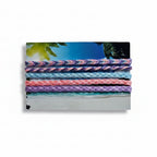 Pink, blue and purple hand-knotted cotton friendship bracelet set of 5