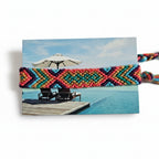 Hand-knotted multicolor cotton friendship bracelet with chevron pattern