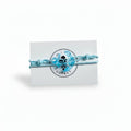 Light blue paracord bracelet with transparent blue acrylic anchor pendant on Mint Sorbet packaging card
