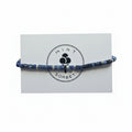 Blue sodalite beaded bracelet with silver accent beads on Mint Sorbet packaging card