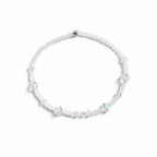 Clear Swarovski crystal beaded bracelet with iridescent bicone beads – product view