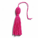 Hot pink cotton and nylon tassel charm – product view