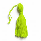 Neon yellow cotton and nylon tassel charm – product view